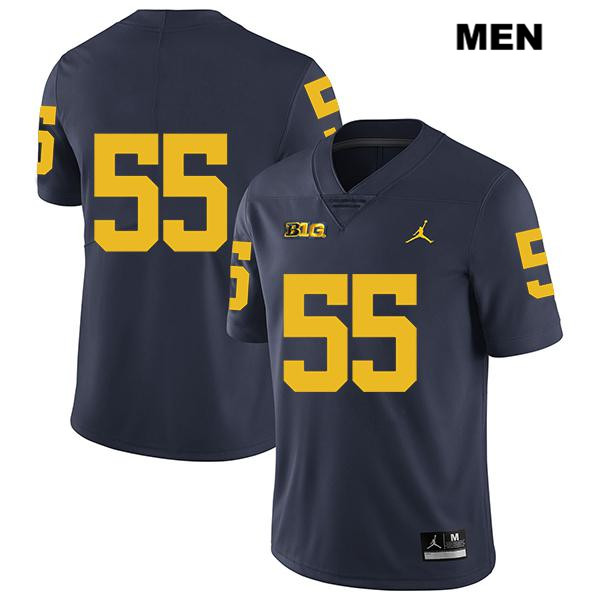 Men's NCAA Michigan Wolverines Nolan Rumler #55 No Name Navy Jordan Brand Authentic Stitched Legend Football College Jersey YF25O07WC